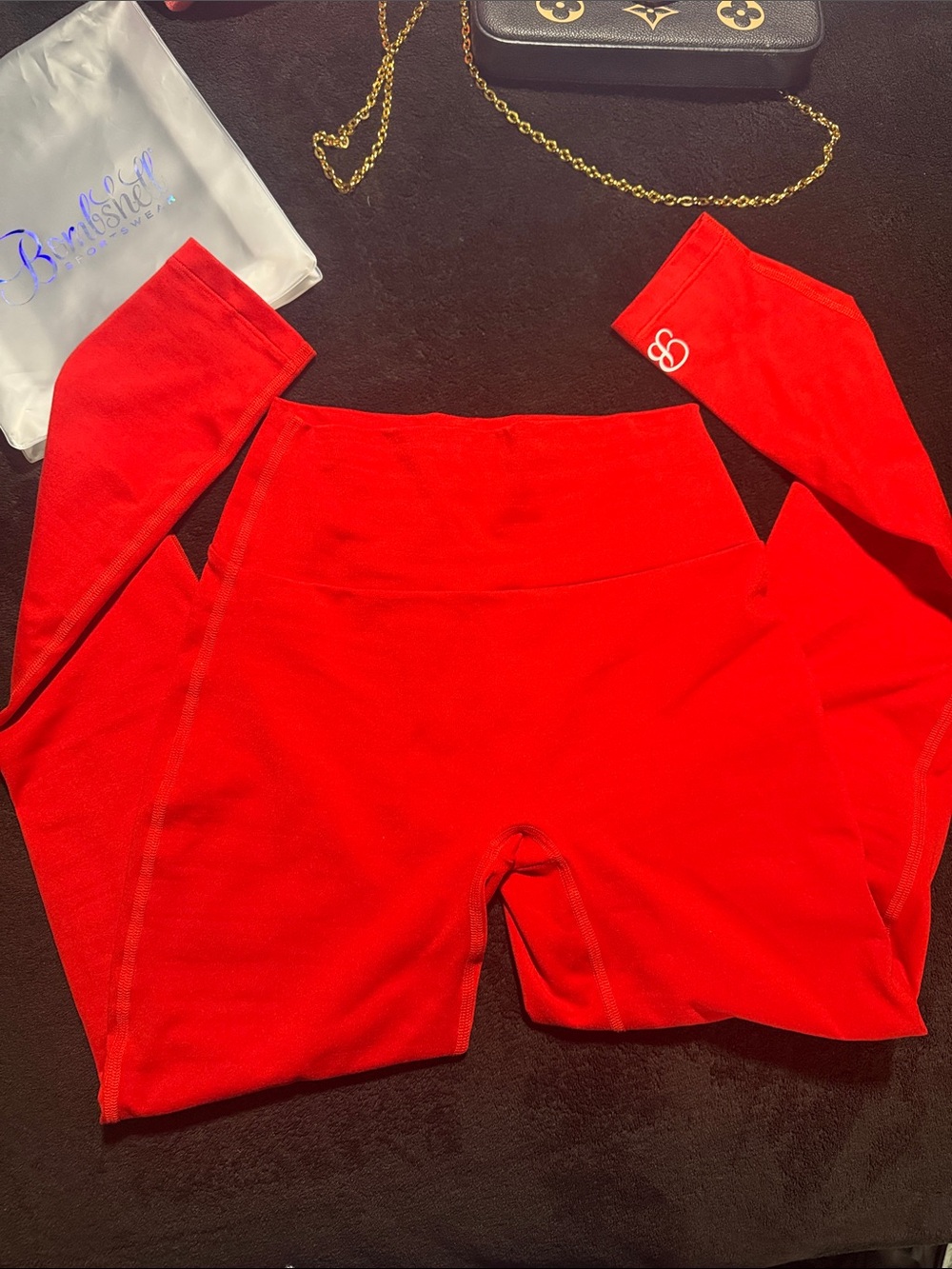 Bombshell sportswear Red High-Waist Seamless Leggings